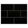 3" x 6" Subway Tile | Black - Gloss | Vermeere Ceramics
