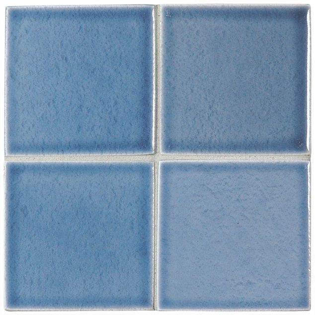 3" x 3" ceramic field tile in Azure color with a gloss finish.