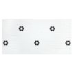 Flower Power glass mosaic in White and Black with a matte finish.