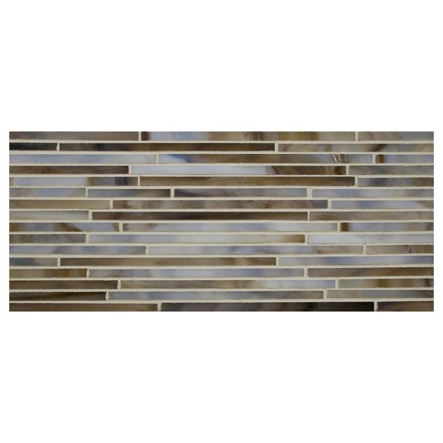 Stalks katami glass mosaic in Lavastone color with a gloss finish.