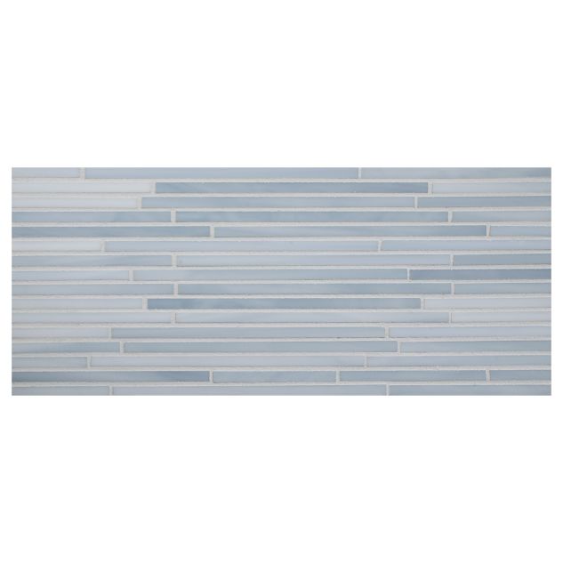 Stalks katami glass mosaic in Pewter color with a gloss finish.