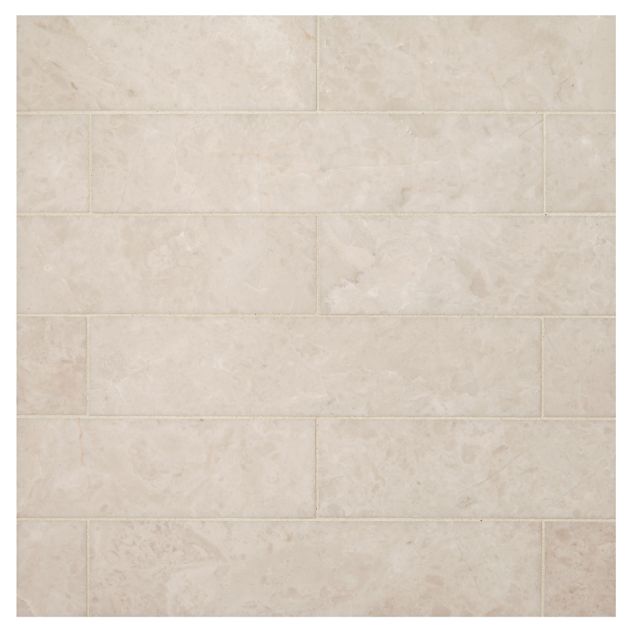 2" x 9" field tile in honed Bourges Beige marble.