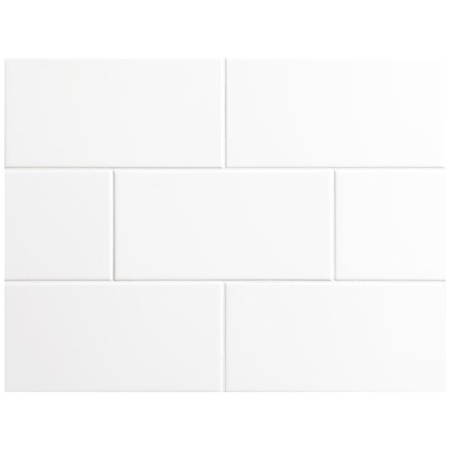 4" x 8" ceramic field tile in white with a gloss finish.