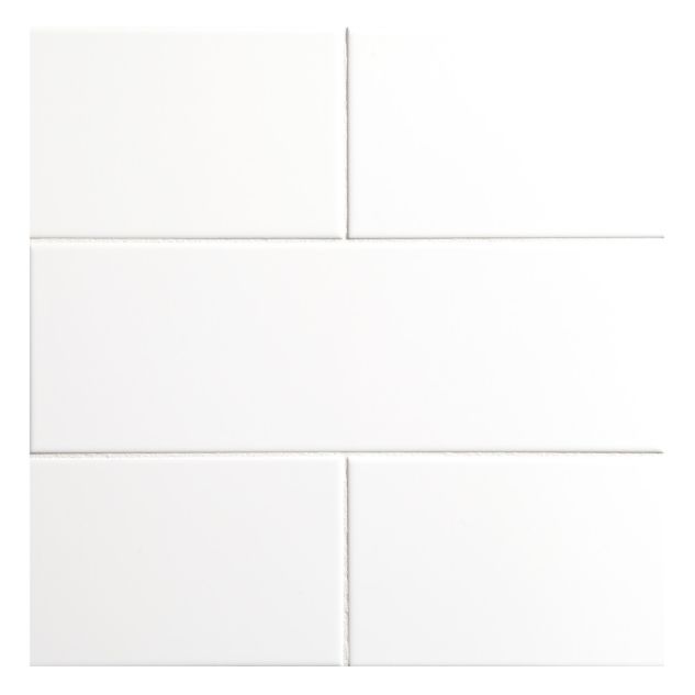 4" x 12" ceramic field tile in white with a gloss finish.
