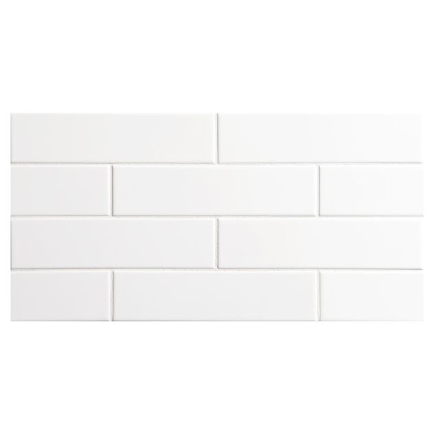 2" x 8" ceramic field tile in white with a gloss finish.