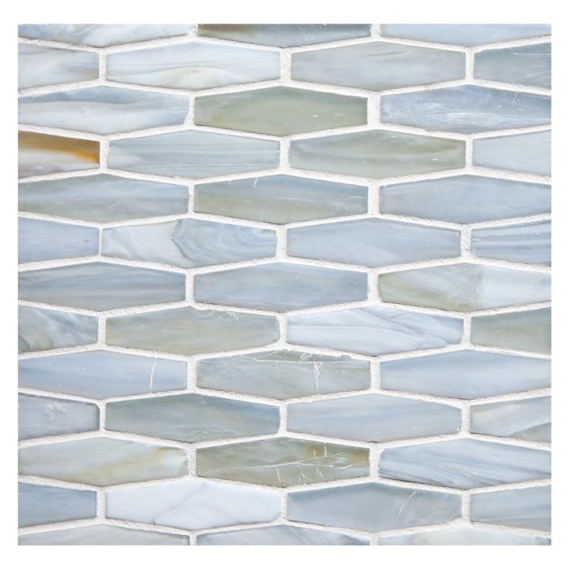 5/8" Cocktail glass mosaic in Luce color with a silk finish.