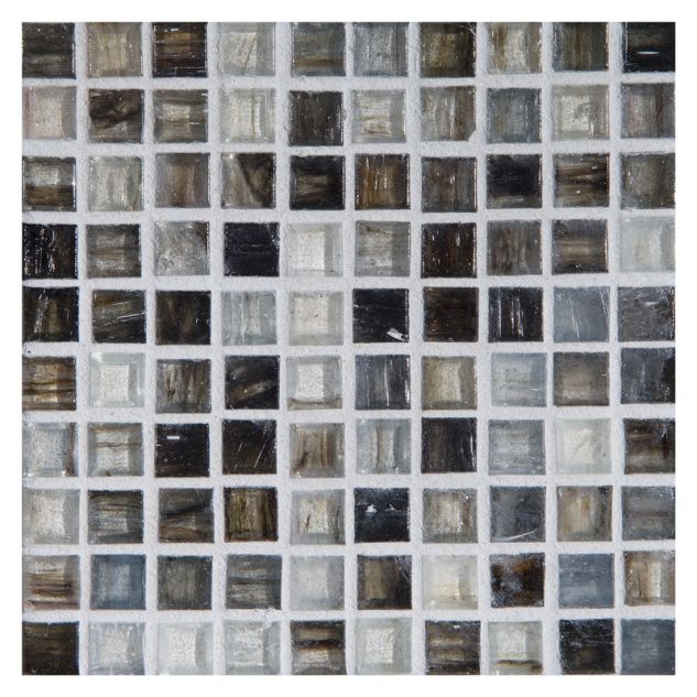 1/2" Mini Square glass mosaic in Nikael color with a natural finish.