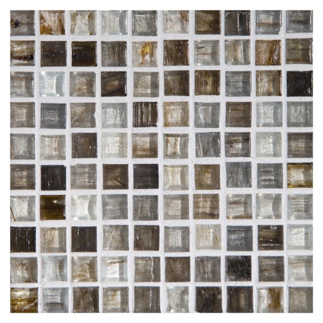 1/2" Mini Square glass mosaic in Vadion color with a natural finish.