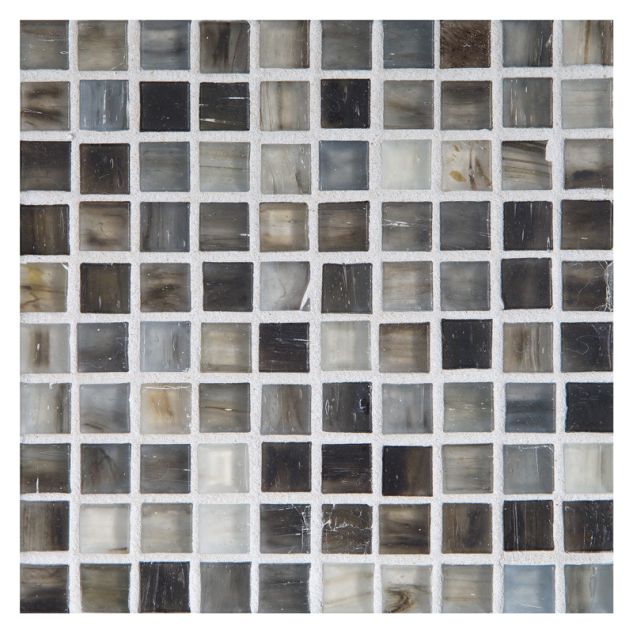 1/2" Mini Square glass mosaic in Nikael color with a silk finish.