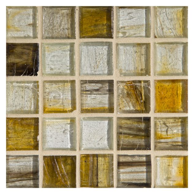 1" Square glass mosaic in Ton color with a natural finish.