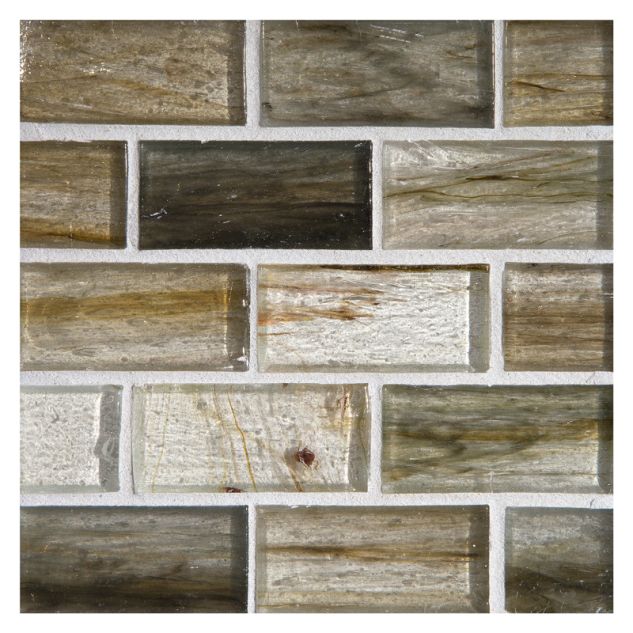 1" x 2" Brick glass mosaic in Vadion color with a natural finish.