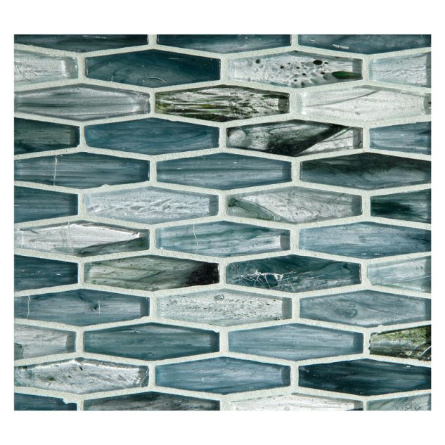 5/8" x 2" Cocktail glass mosaic in Iobine color with a natural finish.