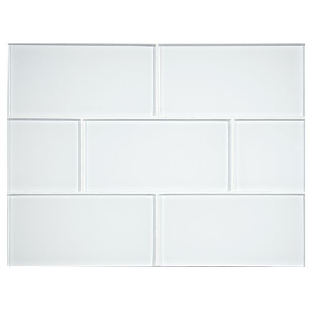3"x 6" glass subway tile in Cambas color with a natural finish.