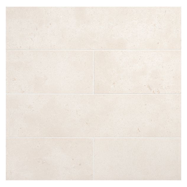 3" x 12" field tile in polished Crema Macon limestone.