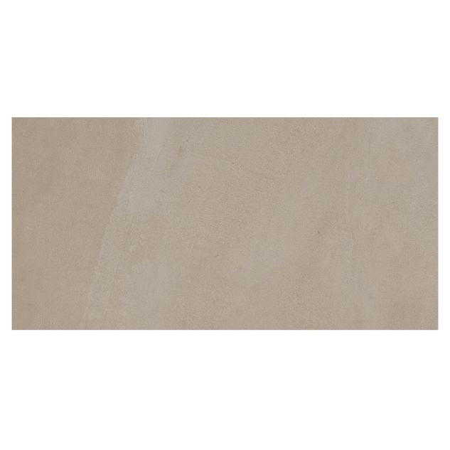 Archires 12" x 24" Rectified Porcelain Tile in Taupe with a natural matte finish.