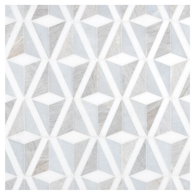 Diamondelle mosaic tile in Thassos