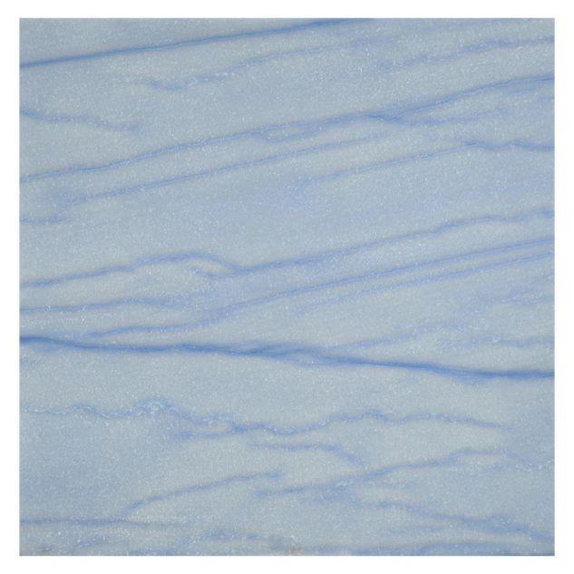 12" square tile in polished Blue Ronse Macaubas marble.