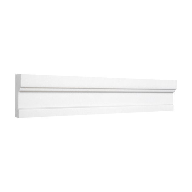 2-1/8" x 12" Architectural Chair Rail molding in honed Thassos marble.