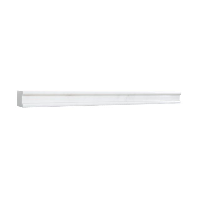 3/4" x 12" Architectural Pencil Trim in polished White Blossom marble.