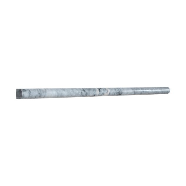 1/2" x 12" Pencil Trim in polished Mugwort Grey marble.