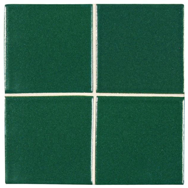 3" x 3" ceramic field tile in Hunter Green color with a matte finish.