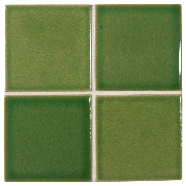 3" x 3" ceramic field tile in Kiwi color with a gloss finish.