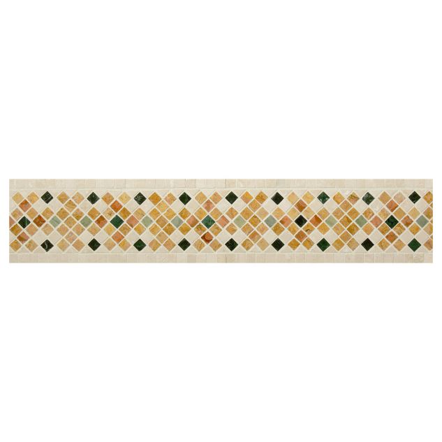 4-3/4" Sophia mosaic border using various marble colors.