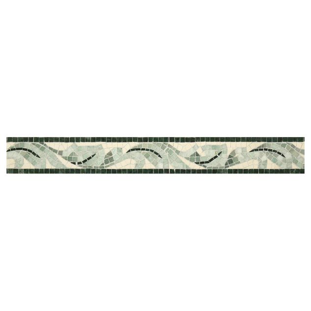 2-3/4" Acanthus mosaic border using various marble colors.