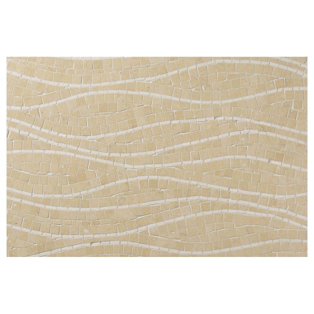 Rivulet mosaic pattern in Jerusalem Gold and Ivory Cream marble.