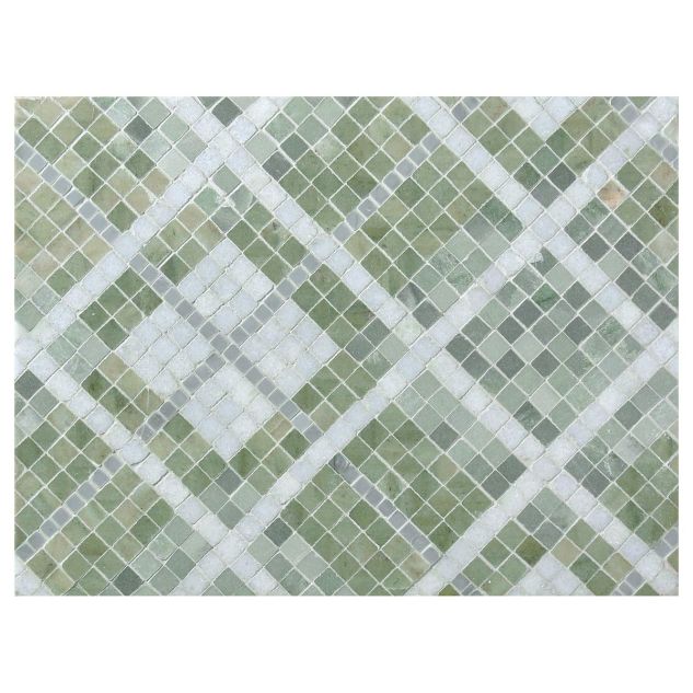 Plaid Field mosaic pattern in Bardiglio