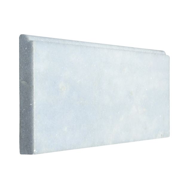 5" x 12" base molding in polished Blue Sky Medium Dark marble.