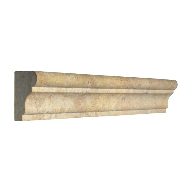 1-3/4" x 12" France Chair Rail molding in honed Roullien Royal limestone.