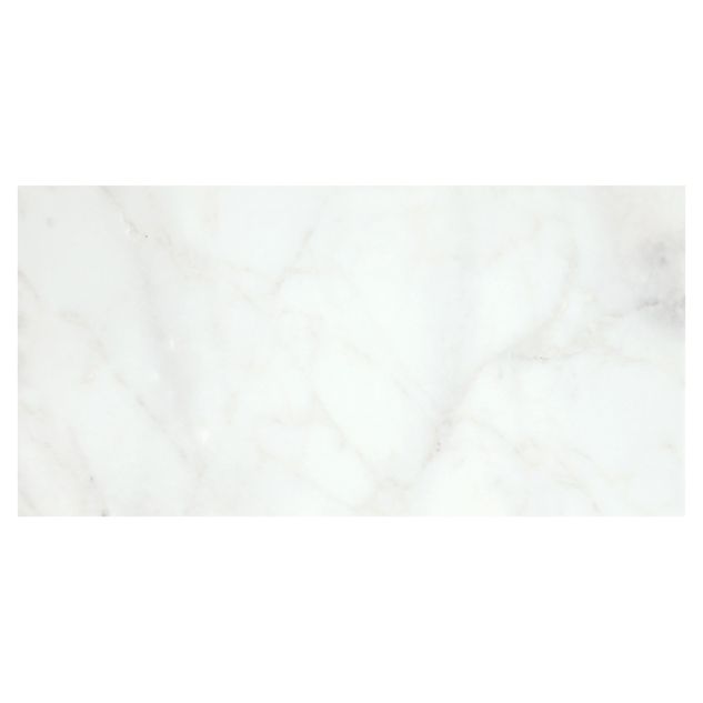 12" x 24" field tile in polished Calacatta Vicenza marble.