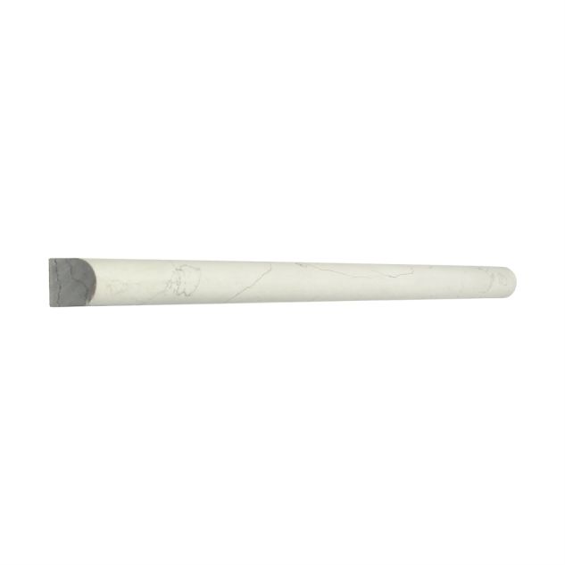 5/8" x 12" pencil trim in honed Bianco Verdito marble.