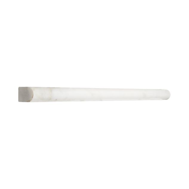 9/16" x 12" pencil trim in polished Calacatta vante marble.