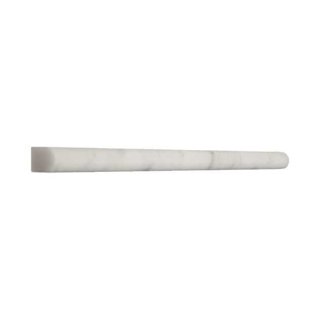 9/16" x 12" pencil trim in honed Carrara marble.