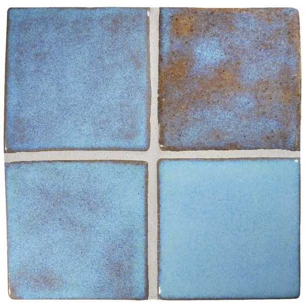 3" Square ceramic tile in Blue Moon color with a gloss finish.