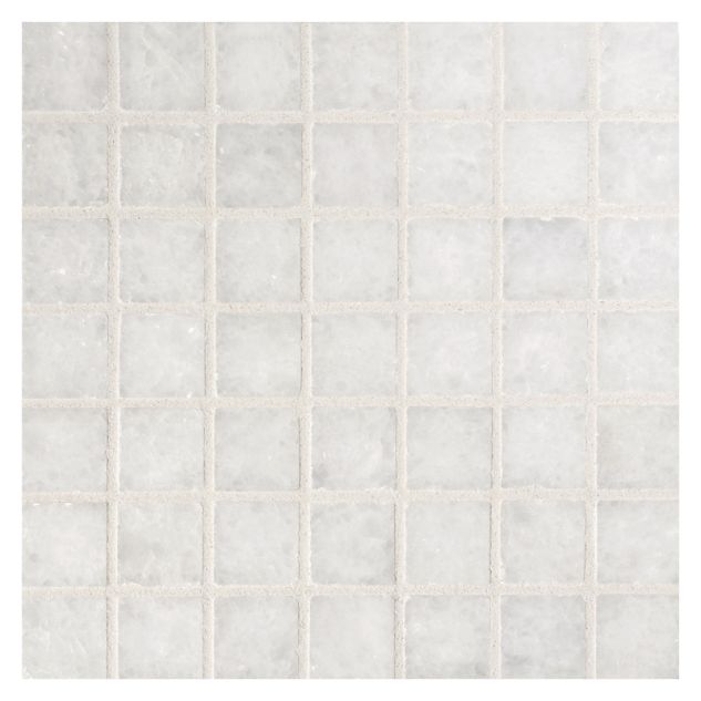5/8" Square mosaic tile in polished Crystal Grain marble.