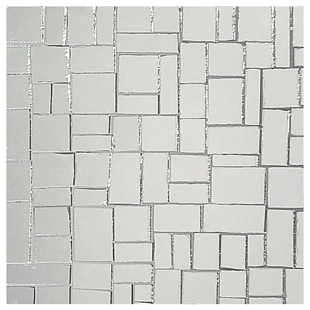 Petite Block glass mosaic in Silver Mirror color with a gloss finish.