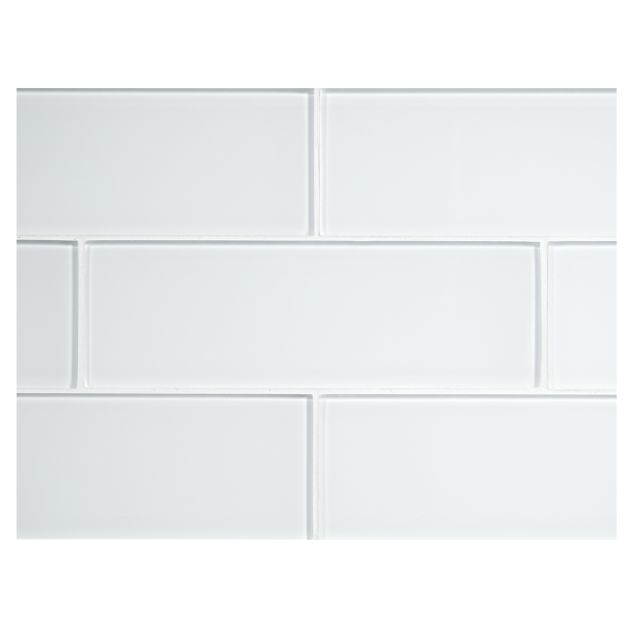 3" x 9" glass subway tile in Cambas color with a natural finish.