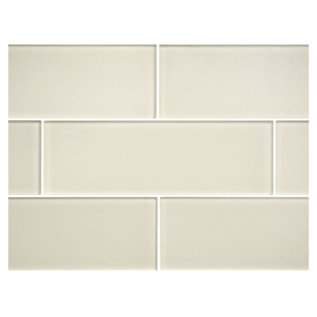 3" x 9" glass subway tile in Lenan color with a silk finish.