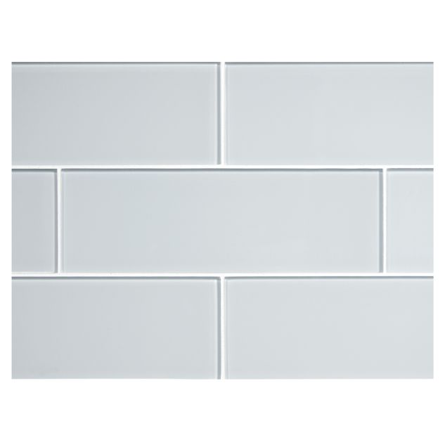 3" x 9" glass subway tile in Vabo color with a natural finish.