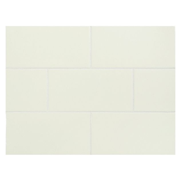 Vermeere 3" x 6" ceramic subway tile in Muslin with a gloss finish.
