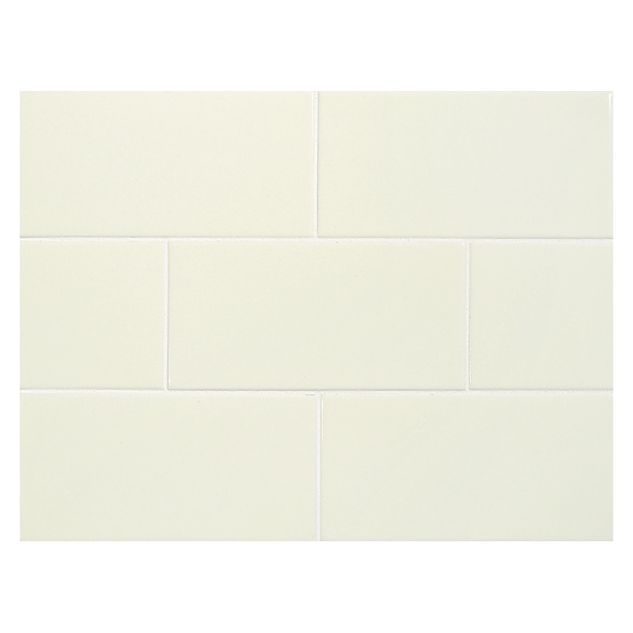 Vermeere 3" x 6" ceramic subway tile in Alabaster with a gloss finish.