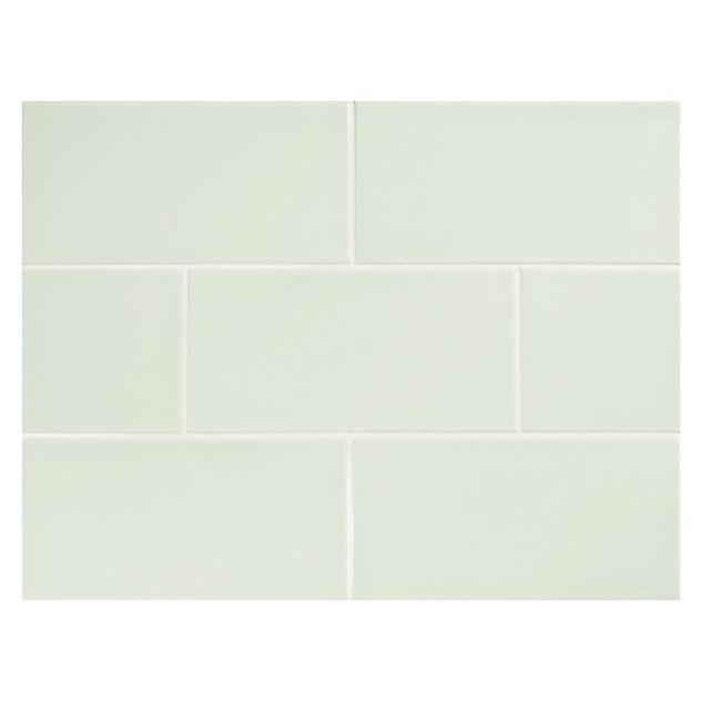 Vermeere 3" x 6" ceramic subway tile in Lime Juice with a gloss finish.