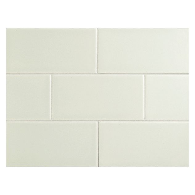 Vermeere 3" x 6" ceramic subway tile in Serene Green with a matte finish.