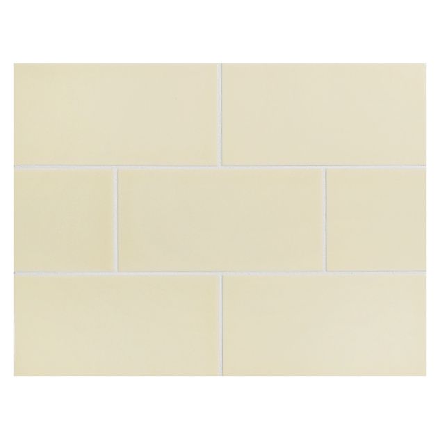 Vermeere 3" x 6" ceramic subway tile in Vanilla Cream with a gloss finish.