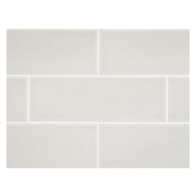 3" x 9" ceramic tile in Seff Grey color with Deep Glaze crackle finish.