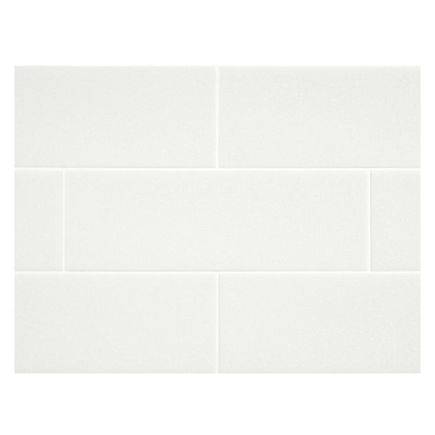 3" x 9" ceramic tile in White Top color with Deep Glaze crackle finish.