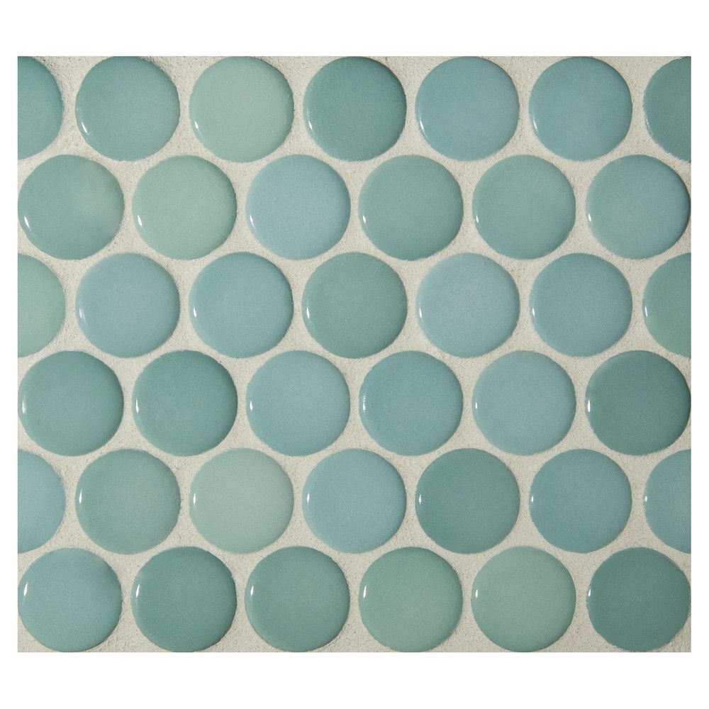 Penny Round Mosaic | Ocean Green - Gloss | Complete Tile Collection